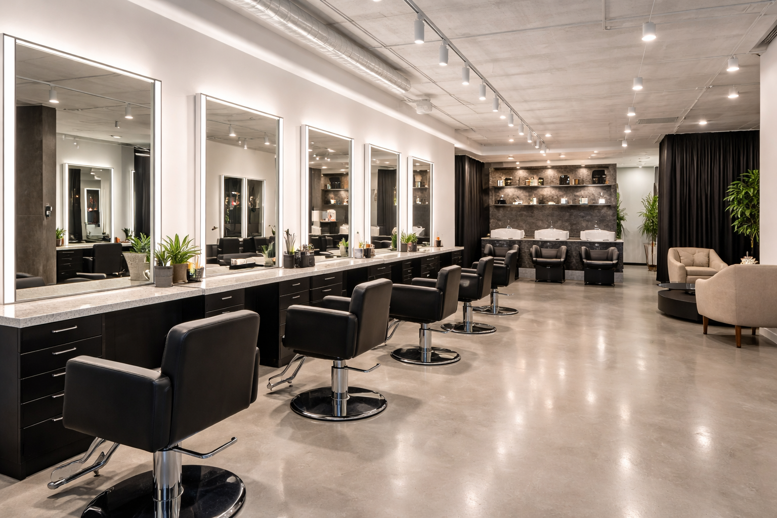 Interior of T93 Hair Studio salon